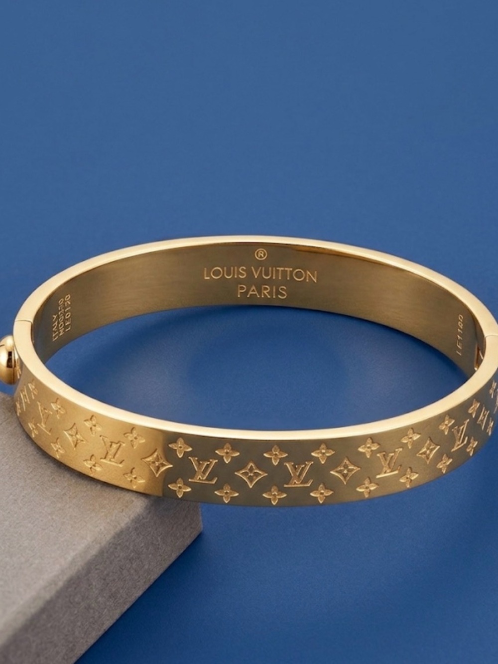 LV Gold Monogram Bangle Bracelet